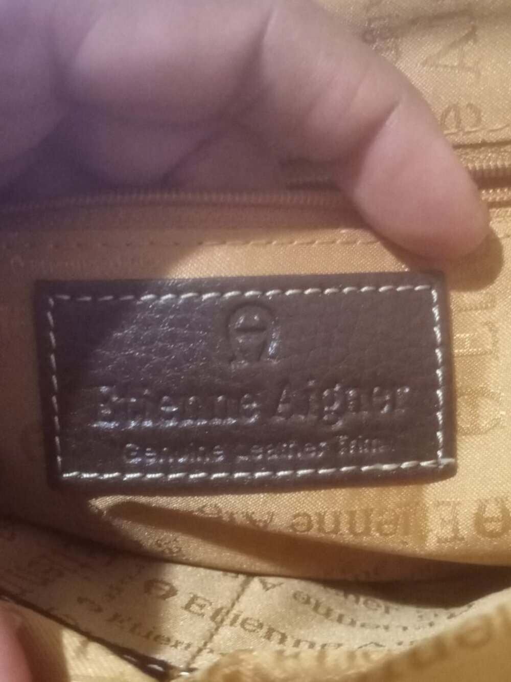VTG Etienne Aigner Monogram Canvas Leather Trim Shoulder Bag Purse Buckle - Picture 3 of 15